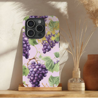 Coque Pour iPhone 15 Violet coloré, Mauve Grapevine Or Accent