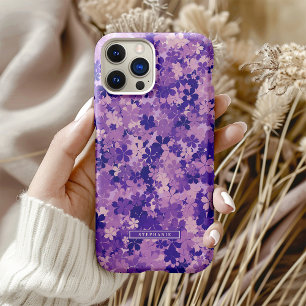 Coques iPhone 16 Pro Violet Floral Élégant Violet Blossom Motif