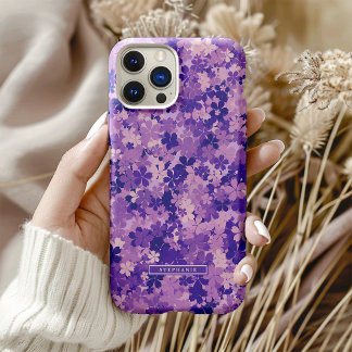 Coques iPhone 16 Pro Violet Floral Élégant Violet Blossom Motif