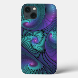 Case-Mate iPhone Case Violet rencontre Turquoise moderne art fractal abs