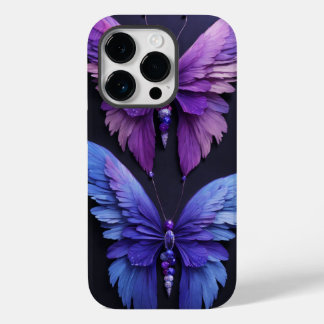 Coque Pour iPhone 14 Pro Violet Seraphim : Ange réaliste ailes (papillon)
