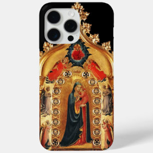 COQUE iPhone 15 PRO MAX VIRGIN AVEC ENFANT ET ANGELS OR SACRED ART ICÔNE
