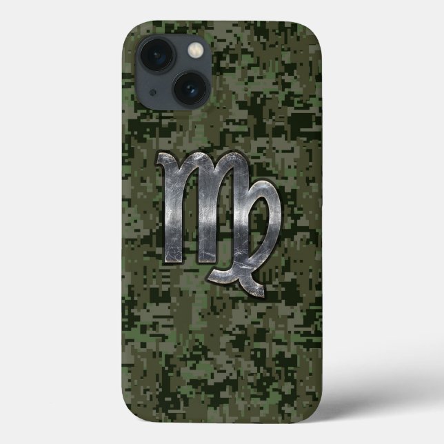 Coques Case-Mate iPhone Virgo Zodiac Connexion Olive Digital Camo (Verso)