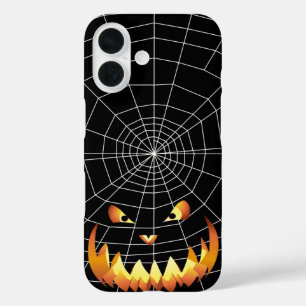Coques iPhone 16 Visage de citrouille 4 pour Halloween