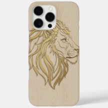 Visage de lion majestueux sur bois beige – Audacie