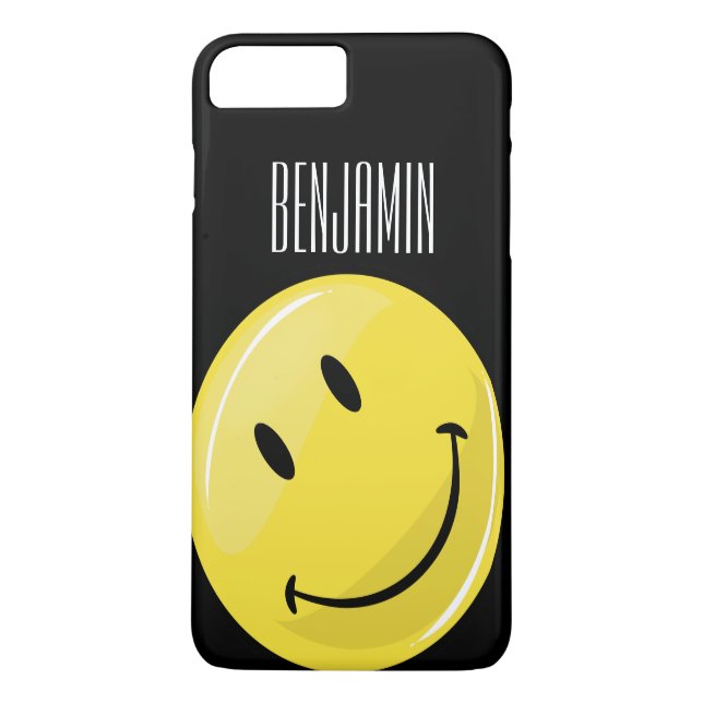 Coques Case-Mate iPhone Visage heureux jaune classique (Dos)