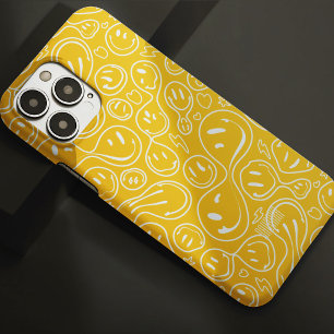 Coque Pour Pour iPhone 14 Pro Max Visage Souriant Cool Motif de Sourire qui Fond jau