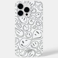 Visage souriant moderne Motif élégant blanc