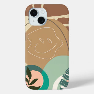 Coque Pour iPhone 15 Visage Souriant Sur Le Mur