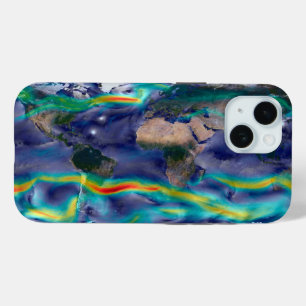 Coque Pour iPhone 15 Visualisation Des Vents Mondiaux.