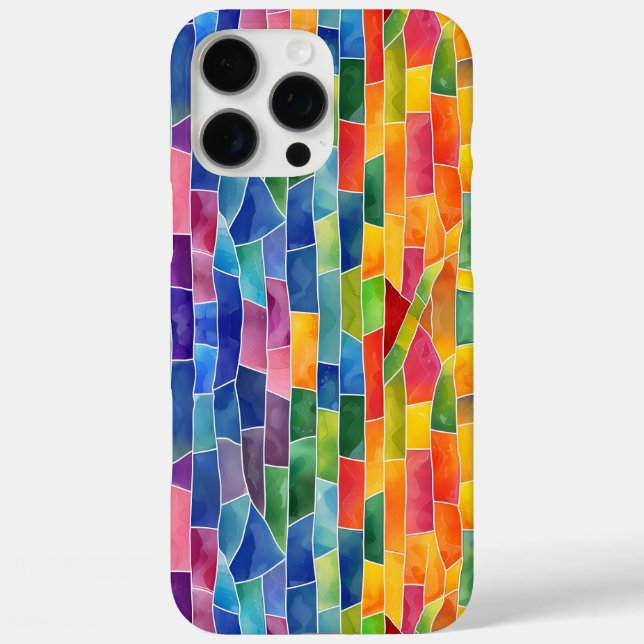 Coques Case-Mate iPhone Vitrail arc-en-ciel aquarelle (Verso)