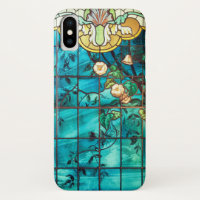 Vitrail Art nouveau look floral victorien