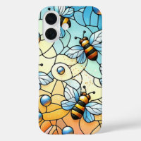 Vitrail fantaisiste d'abeilles