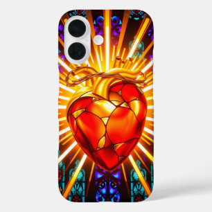 Coques iPhone 16 Vitre de Verre Sacré Chrétien Cœur