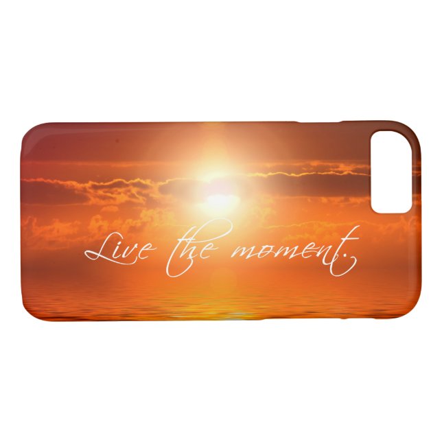 Coques Case-Mate iPhone Vivez le moment Inspirational Citation Ocean Sunse (Dos (Horizontal))