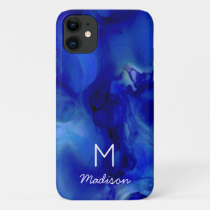 Case-Mate iPhone Case Vivid Blue Marbled Alcool Encre Texogramme