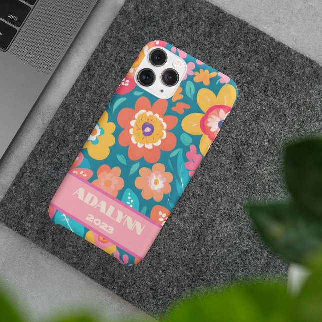 Coques Case-Mate iPhone Vivid Retro Blossoms Valentines Cadeaux pour Ados (Vivid Retro Blossoms Valentines Gifts for Teens)