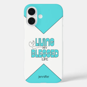 Coques iPhone 16 Vivre ma vie bienheureuse Aqua Blue