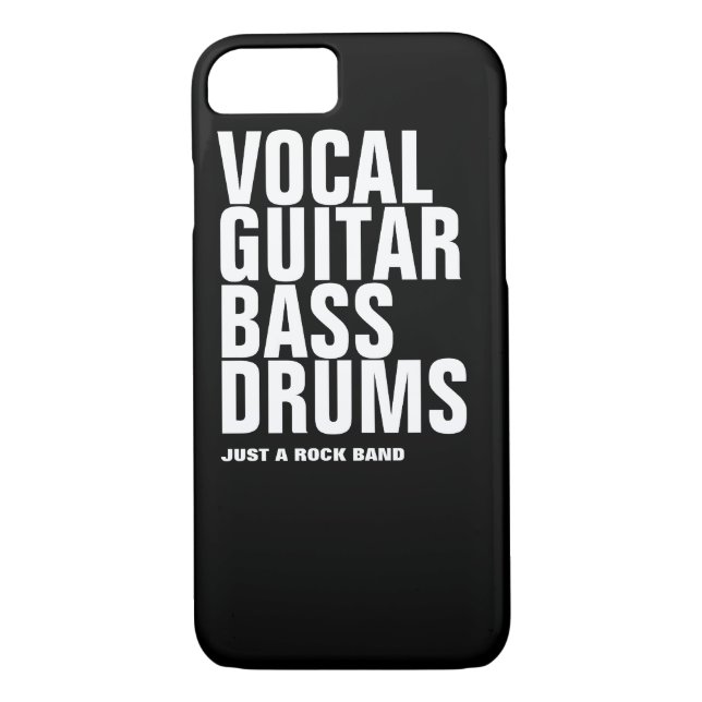 Coques Case-Mate iPhone vocale, guitare, basse, batterie... rock (Dos)