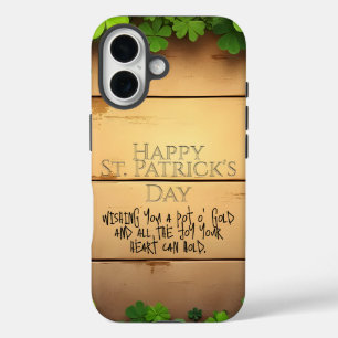 Coques iPhone 16 Vœux chanceux de la Saint-Patrick 🍀