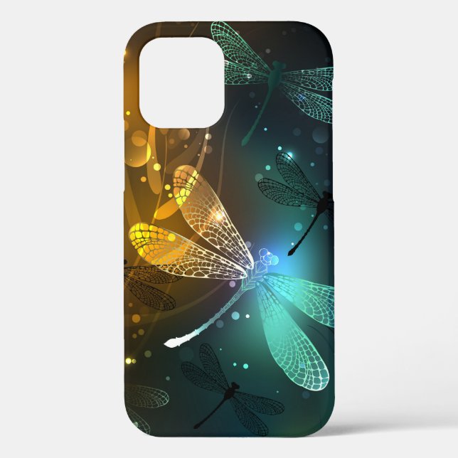Coques Case-Mate iPhone Vol de libellule verte lumineuse (Verso)