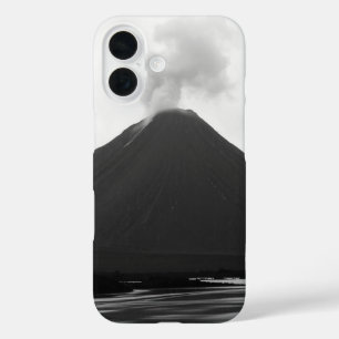 Coques iPhone 16 Volcan en éruption noir et blanc