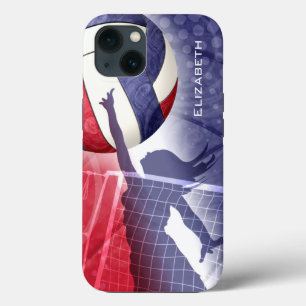 Etui iPhone Case-Mate volley-ball féminin bleu-rouge