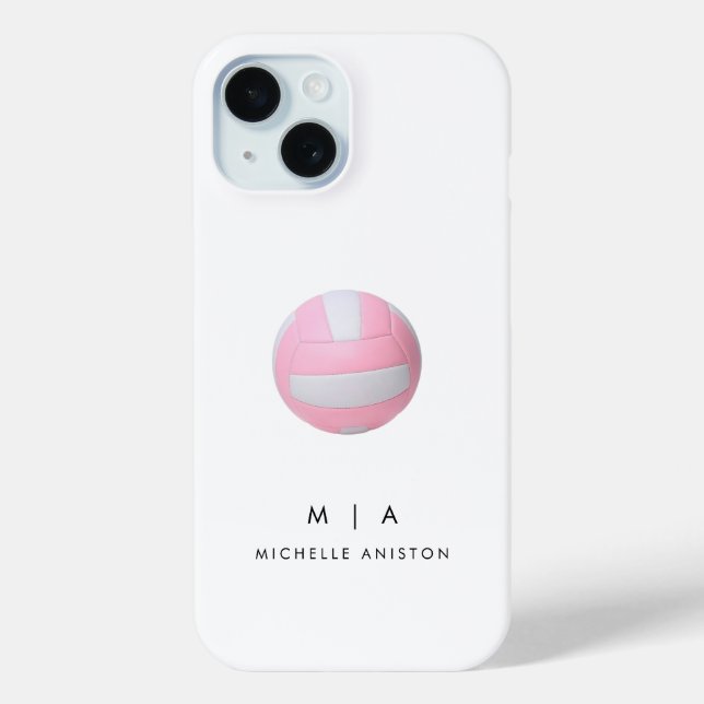 Coques Case-Mate iPhone Volley-ball rose personnalisé (Verso)