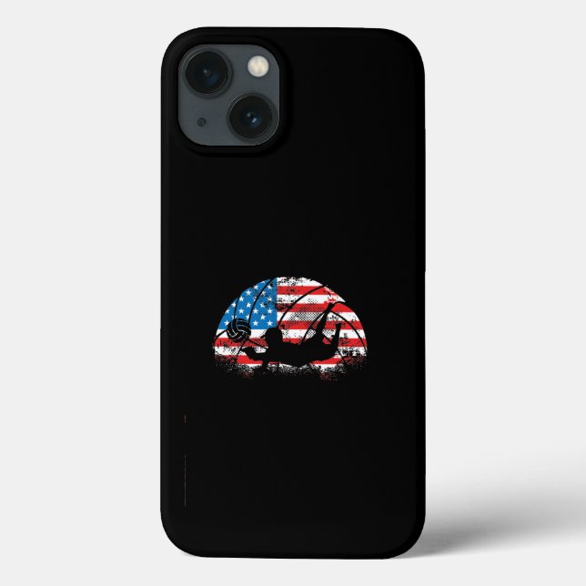 Coques Case-Mate iPhone Volleyball player USA flag (Verso)
