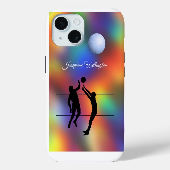 Coques Case-Mate iPhone Volleyball Silhouette Players and Ball personalize (Verso)
