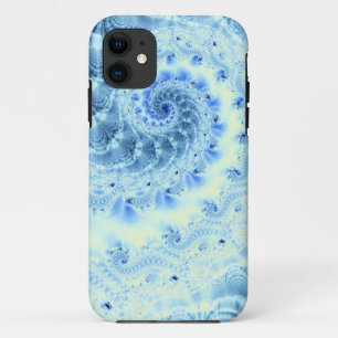 Coque iPhone 11 Vortex fractal bleu