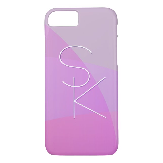 Coques Case-Mate iPhone Vos initiales de chevauchement | Géométrique rose  (Dos)