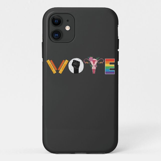 Coques Case-Mate iPhone VOTE Books Uterus LGBT Support (Dos)
