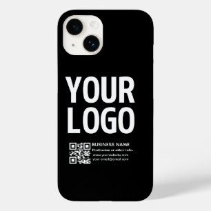 Coque Pour iPhone 14 Votre logo avec code QR et texte modifiables