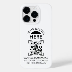 Coque Pour iPhone 14 Pro Votre logo et code QR Business Promotiona
