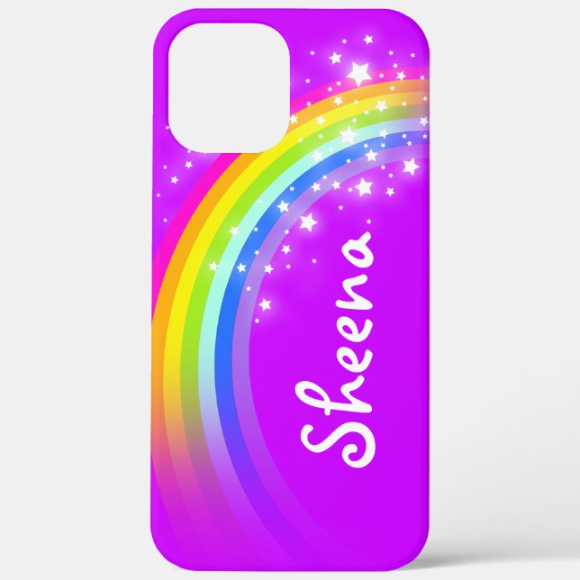 Coques Case-Mate iPhone Votre nom 8 lettre arc-en-ciel violet (Verso)
