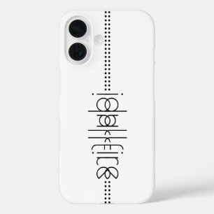 Coques iPhone 16 Votre nom en tant que glyphes Aliens Unique Blanc
