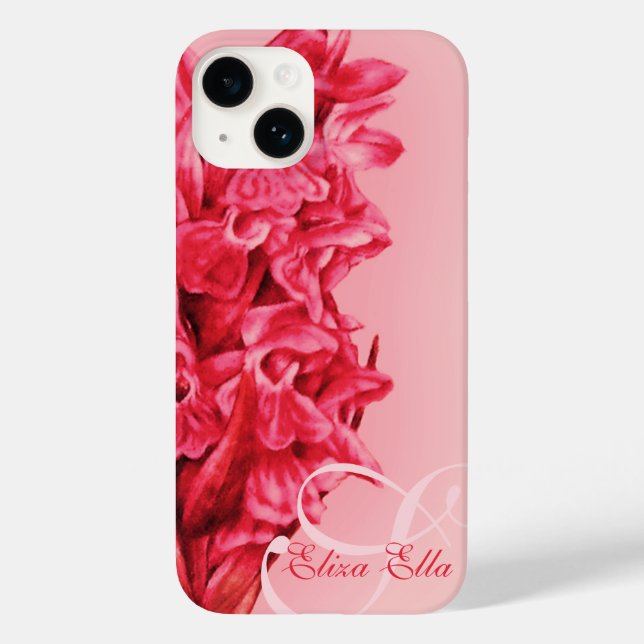 Coques Case-Mate iPhone Votre nom Orchidée rouge rose (Verso)