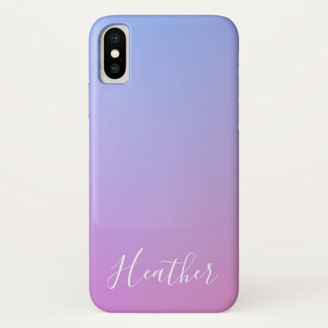 Coques Case-Mate iPhone Votre nom ou mot | Rose et bleu violet (Dos)