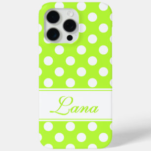 Coque iPhone 15 Pro Max Votre nom personnalisé, Couverture verte flashy po