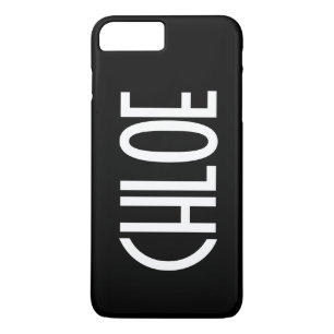 Case-Mate iPhone Case Votre nom, texte gras blanc   Noir