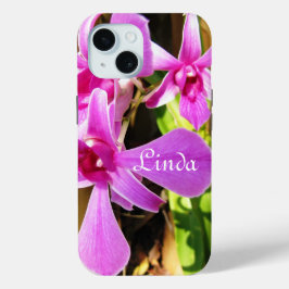 Coque Pour iPhone 15 Votre orchidée rose design