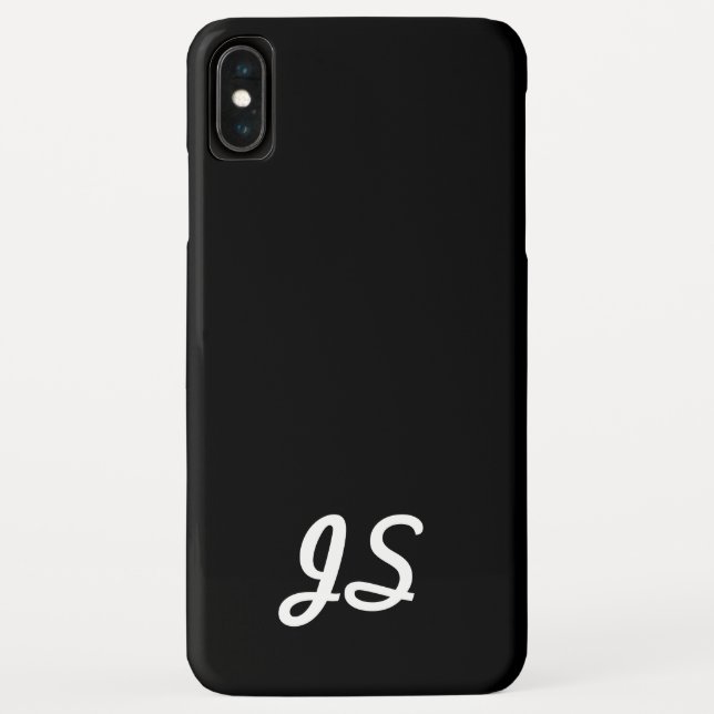 Coques Case-Mate iPhone Votre Texte, Simple, Script Retro | Noir (Dos)