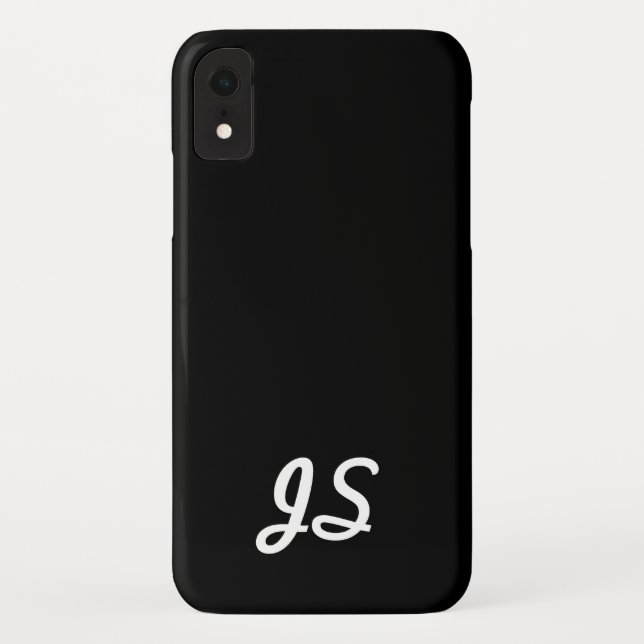 Coques Case-Mate iPhone Votre Texte, Simple, Script Retro | Noir (Dos)