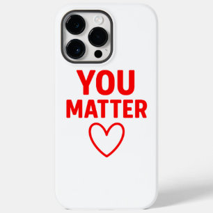 Coque Pour Pour iPhone 14 Pro Max Vous avez de l'importance" Positivité du coeur rou