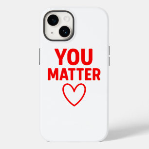 Coque Pour iPhone 14 Vous avez de l'importance" Positivité du coeur rou