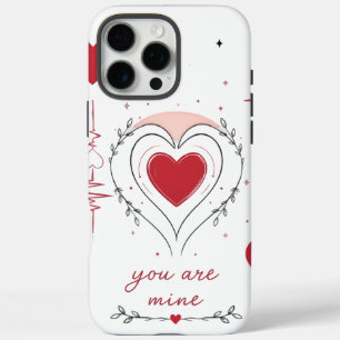Coques iPhone 16 Pro Max Vous êtes à moi Minimaliste Ligne de cœur Art