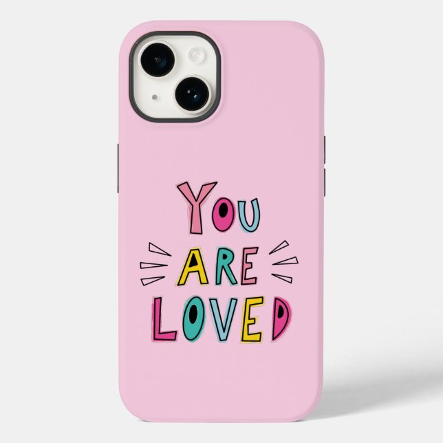 Coques Case-Mate iPhone Vous Êtes Aimé Citation Motivationnelle Rose (Verso)