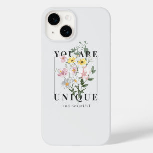 Coque Pour iPhone 14 Vous êtes un Slogan floral unique