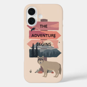 Coques iPhone 16 Voyage Aventure Début Voyage Poster sauvage